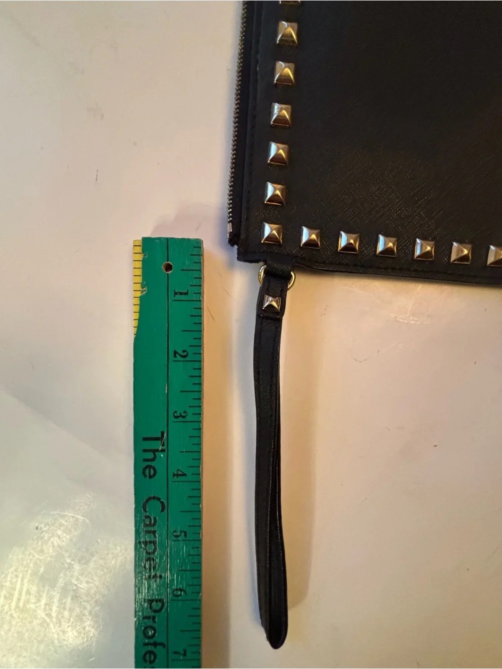 Michael Kors Black Leather Studded Zip Wristlet